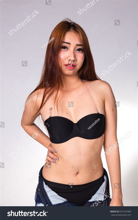 Стоковая фотография Sexy Asian Woman White Lingerie On Shutterstock