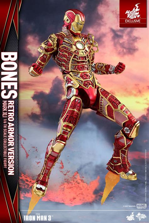 Iron Man Mark XLI Bones Armor Retro Color Figure By Hot Toys The Toyark News