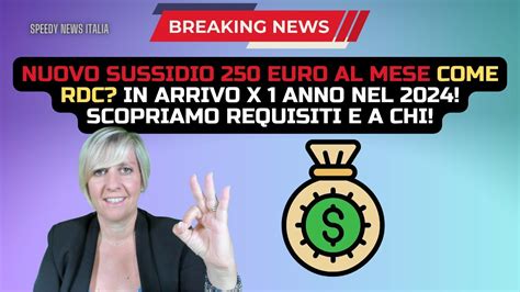 Nuovo Sussidio Euro Al Mese Come Rdc In Arrivo X Anno Nel