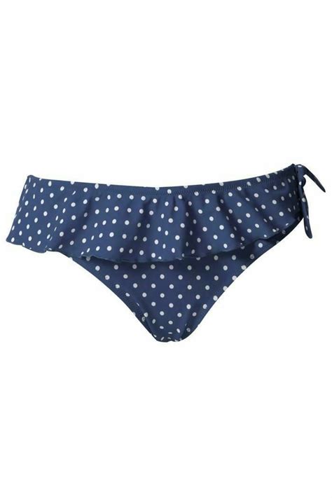Pour Moi Hot Spots Navy Underwired Bikini Top Frill Tie Control Bikini Brief Ebay