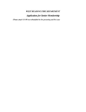 Fillable Online Application For Senior Membership Fax Email Print