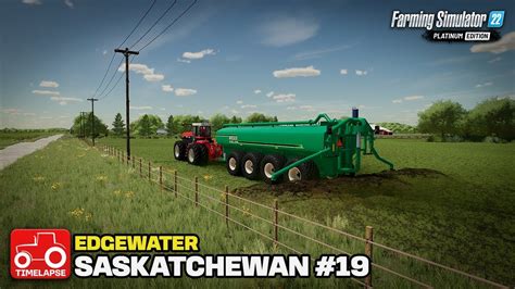 SPREADING SLURRY MAKING HAY Edgewater Saskatchewan FS22 Timelapse