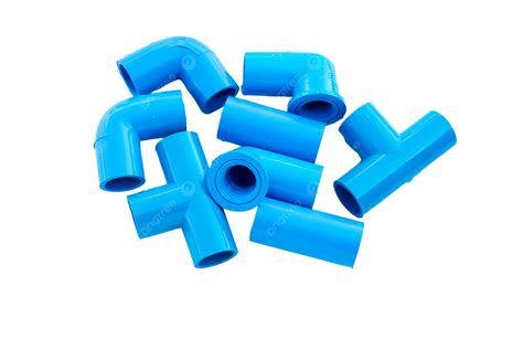 Blue Pvc Pipe Connection Isolated On White Hose Polythene Worker Png