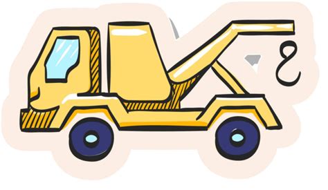 Tow Truck Cartoon Colored Vehicle Illustration Drawing Design Clipart