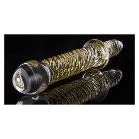 Gold Color Yellow Veins Golden Texture Glass Dildo Pyrex Penis Large Dongs