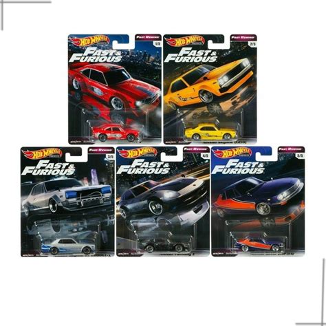 Hot Wheels Set 5minis Fast Furious Velozes Furiosos Rewind Submarino
