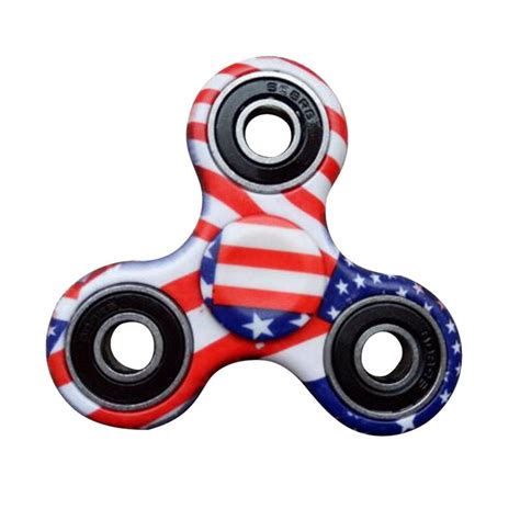 Tri Hand Spinner Fidget Spinners Usa American Flag Red White Blue