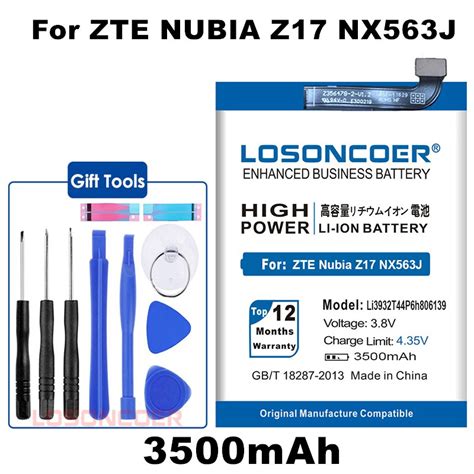 Losoncoer Li T P H Mah Battery For Zte Nubia Z Nx J