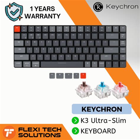 Flexi Tech KEYCHRON K Ultra Slim Wireless RGB Low Profile Keyboard Optical HOT SWAPPABLE