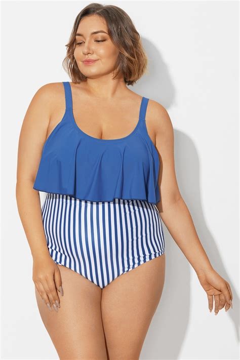 Navy Sexy Scoop Adjustable Straps Bikini Top Meet Curve Meet Curve