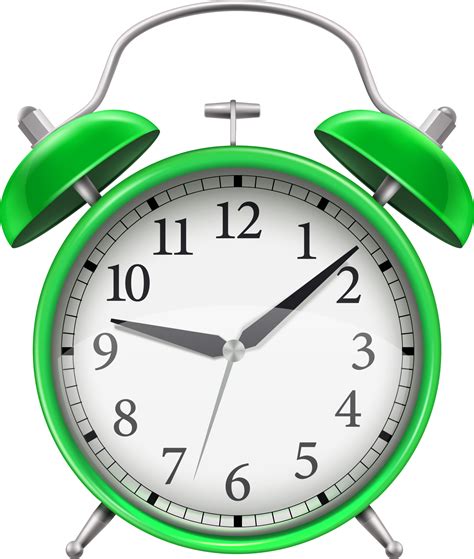 Green Color Classic Alarm Clock Png