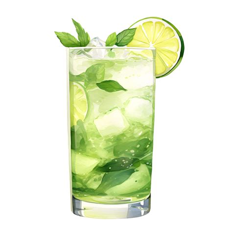 Mojito Cocktail Watercolor Clipart Ai Generated 28331283 Png