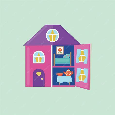 Premium Vector | Doll house vector clipart work