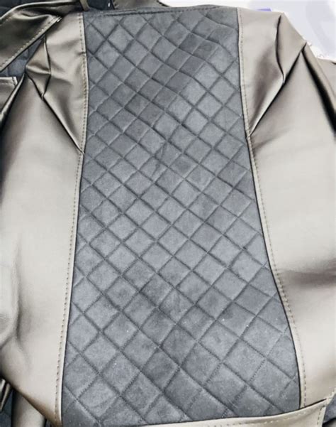 Автомобильные чехлы Nissan Tiida 2007- алькантара ромб черная вставка ...