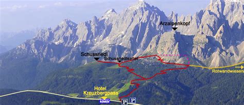 Kreuzbergpass Schussriedl Wanderungen Wandern Sexten