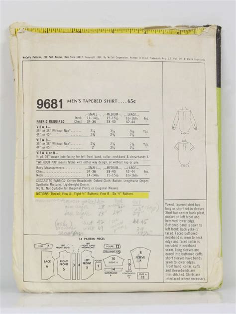 Retro Sixties Sewing Pattern S Mccalls No Yoked Tapered