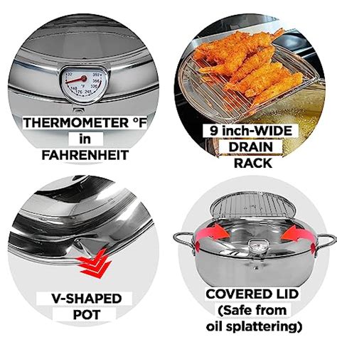 Saltlas Deep Fryer Pot °f 11″44qt 42 L Extra Large Tempura