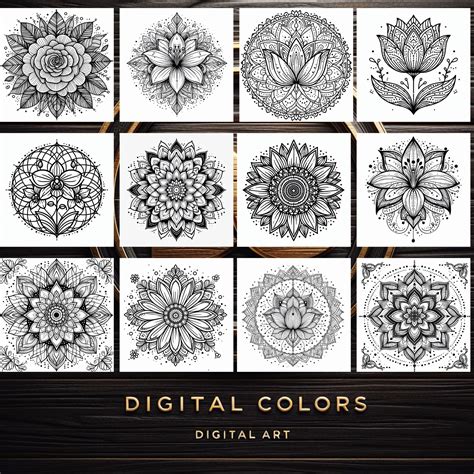 125 Flower Madala Patterns Coloring Pages, Mandala of the Most Popular
