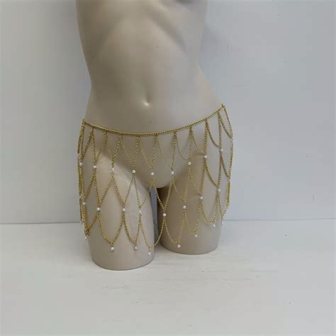 Gold Waist Chain Pearl Belly Body Chain Bikini Belly Jewelry Beach Carnival Party Club Waist