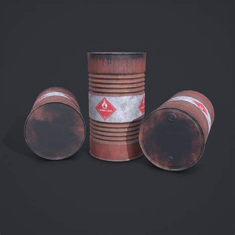 Oil Drum 3d Model By Saqlain