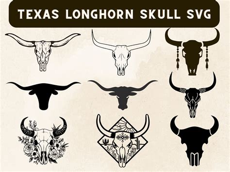 Texas Longhorn Skull Svg Longhorn Bull Skull Svg Hand Drawn Skull Svg