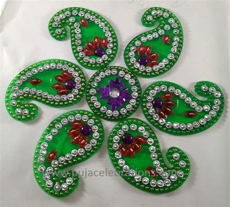 Mix Colour Acrylic Rangoli Design For Decoration Packaging Type Box