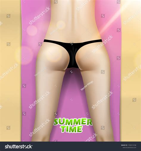 Sexy Female Back Bikini Summer Concept Stock Vector Royalty Free 1100519198 Shutterstock