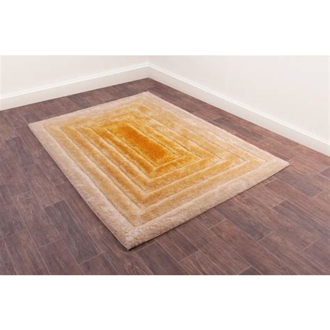 Ultimate D Carved Time Gate Ochre Shaggy Rug Ashanti Rugs