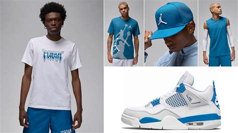 Air Jordan 4 Military Blue Matching T Shirt Outfit