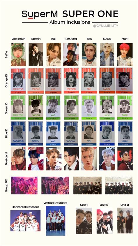 Superm Super One Photocard List Us Ver Taemin Baekhyun Taeyong