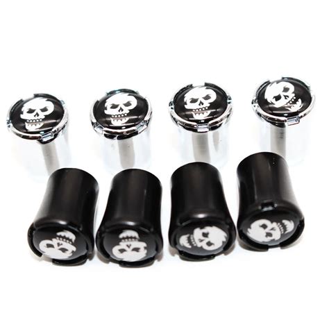 4 Pcs Set Zinc Alloy Skull Style Tire Valve Stem Cap Tire Wheel Stem