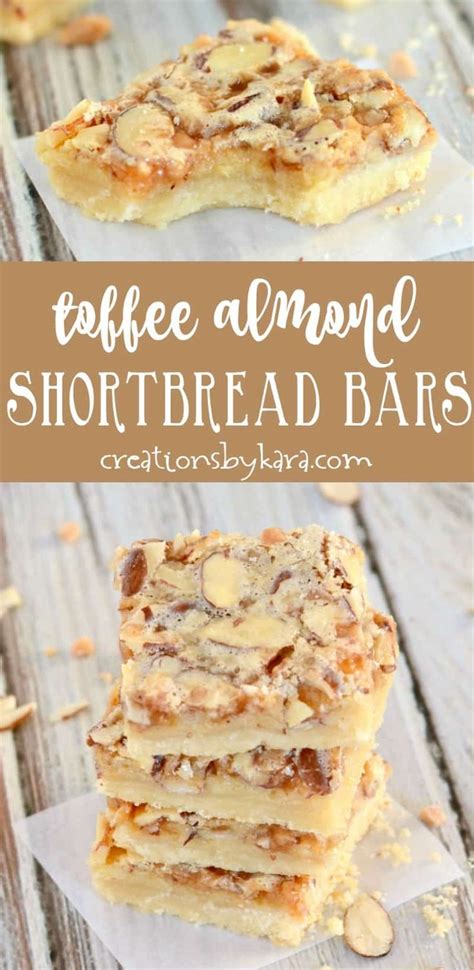 Easy Toffee Almond Bars Recipe Creations By Kara Cookie Bar Recipes