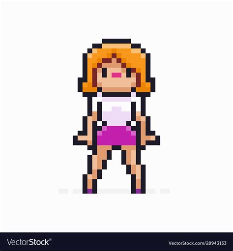 Pixel Art Girl Royalty Free Vector Image Vectorstock Hot Sex Picture