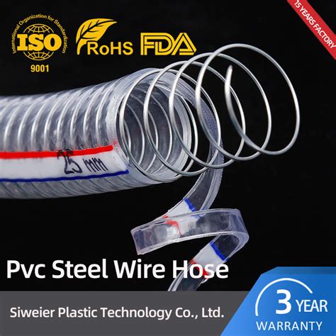 Customized Anti Static Clear Water Supply Spiral Braided Pvc Steel Wire