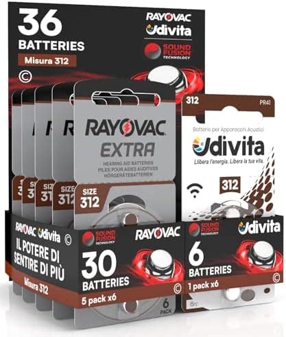 60 Batterie Per Apparecchi Acustici RAYOVAC Extra Advanced Con