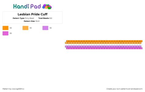 Lesbian Pride Cuff Pony Bead Pattern Kandi Pad Kandi Patterns Fuse Bead Patterns Pony Bead