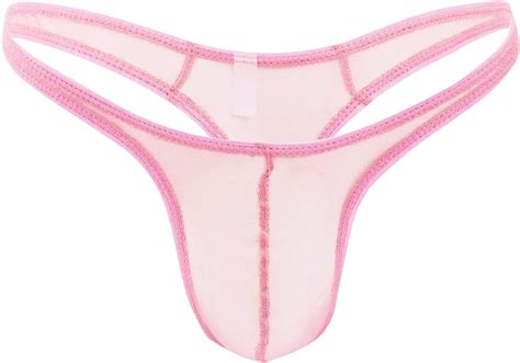 Sexy Mens Bulge Pouch G String Bikini Underwear Mesh Transparent Thong Sexy Low Rise T Back