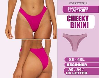 Bikini Sewing Pattern Plus Size Swimsuit PDF Digital Patterns Womens Patterns With Instant