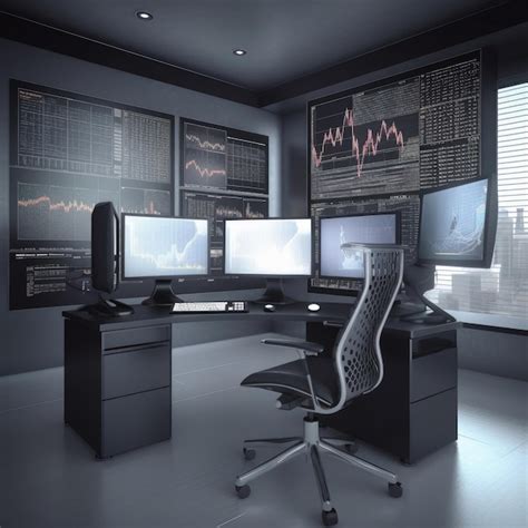 Premium Ai Image Trading Concept 3d Render Trading Charts Screens