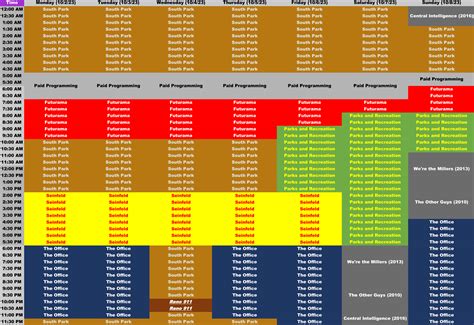 Comedy Central Schedule for 10/2/23 - 10/8/23 by ArtieRaccoonReviews on