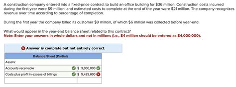 Solved A Construction Company Entered Into A Fixed Price Chegg