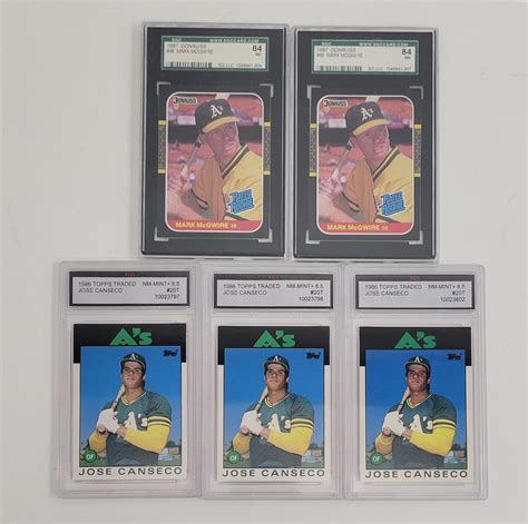 Lot Detail Lot Of 5 Jose Canseco Mark McGwire Graded Rookie Cards