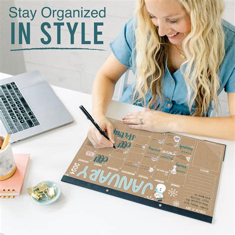 Snapklik Hadley Designs Doodle Large Desk Calendar 2024 2025