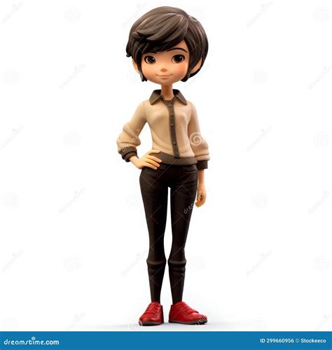 Cartoonish 3d Female Character Figurine With Blonde Hair Stock Photo CartoonDealer 304368648