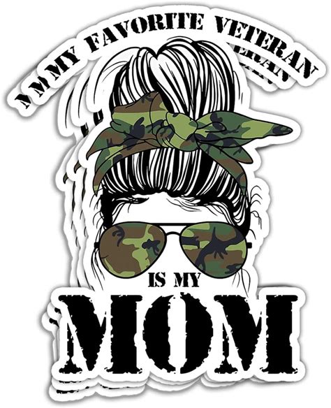 Amazon.com - JEFARIK 3 Pcs- My Favorite Veteran is My Mom Sticker Proud ...