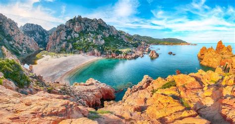 Premium Photo Fantastic View Of Li Cossi Beach On Costa Paradiso Resort