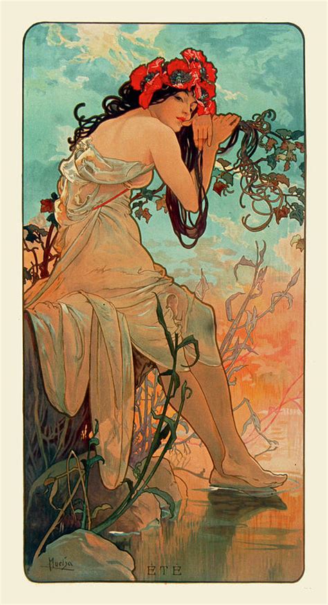 Art Nouveau Semi Nude Mucha New X Vintage Image Photo Etsy My Xxx Hot Girl