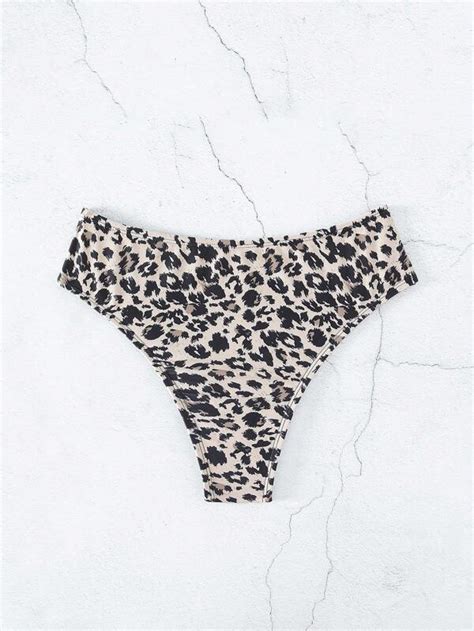 Shein Swim Vcay Leopard Print Bikini Bottom Shein Usa