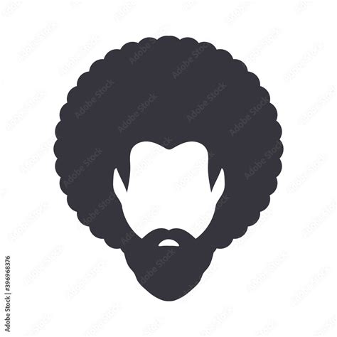 Black Man Portrait With Afro Curly Design Barber Shop And Hairstyle