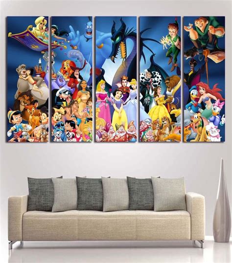 Disney World Characters Movies Wall Art Painting On Canvas Home Decor